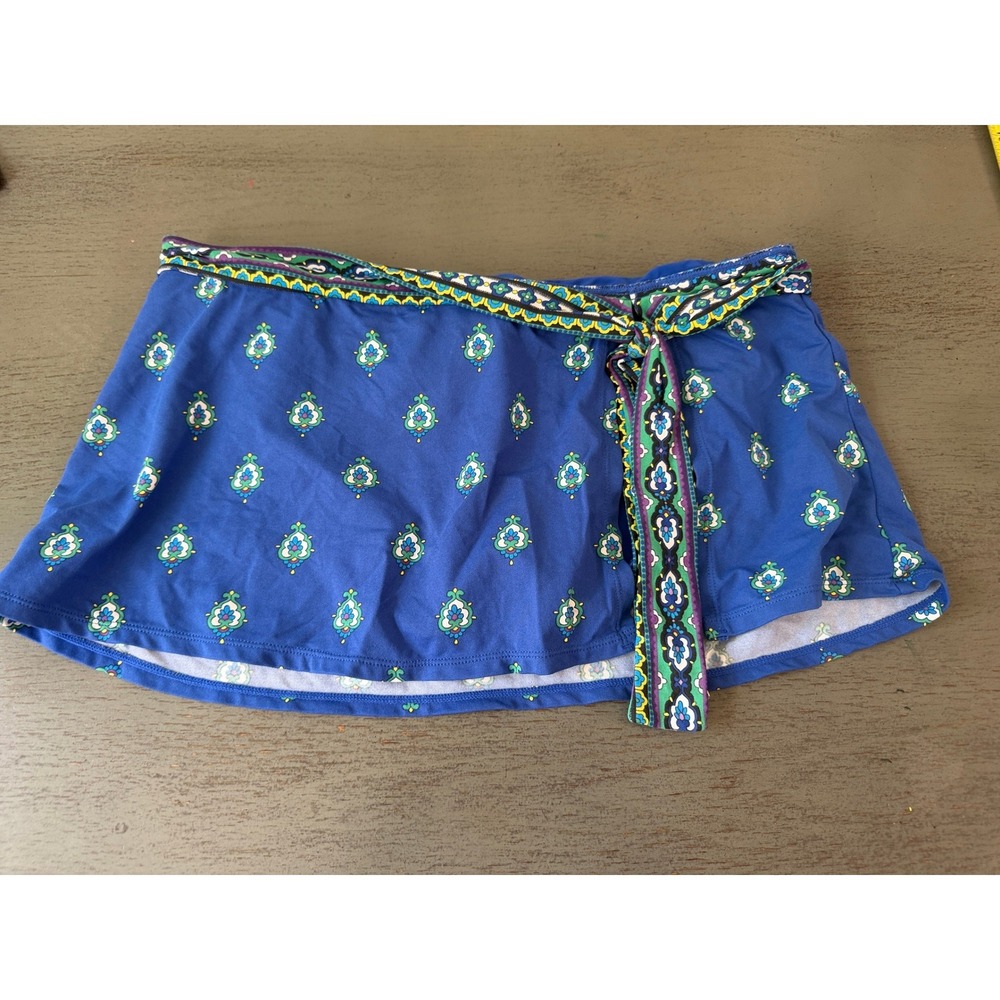 Tommy Bahama Blue Medallion Print Swim Skirt with Built-in Brief Size Large